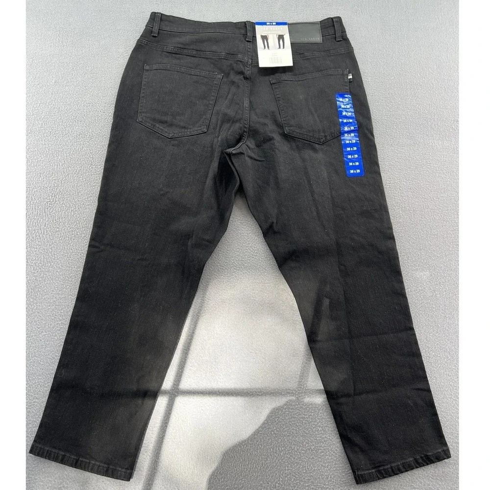 Ted Baker Jeans Mens 36x29 Black Comfort Stretch Denim Pants Straight Leg New